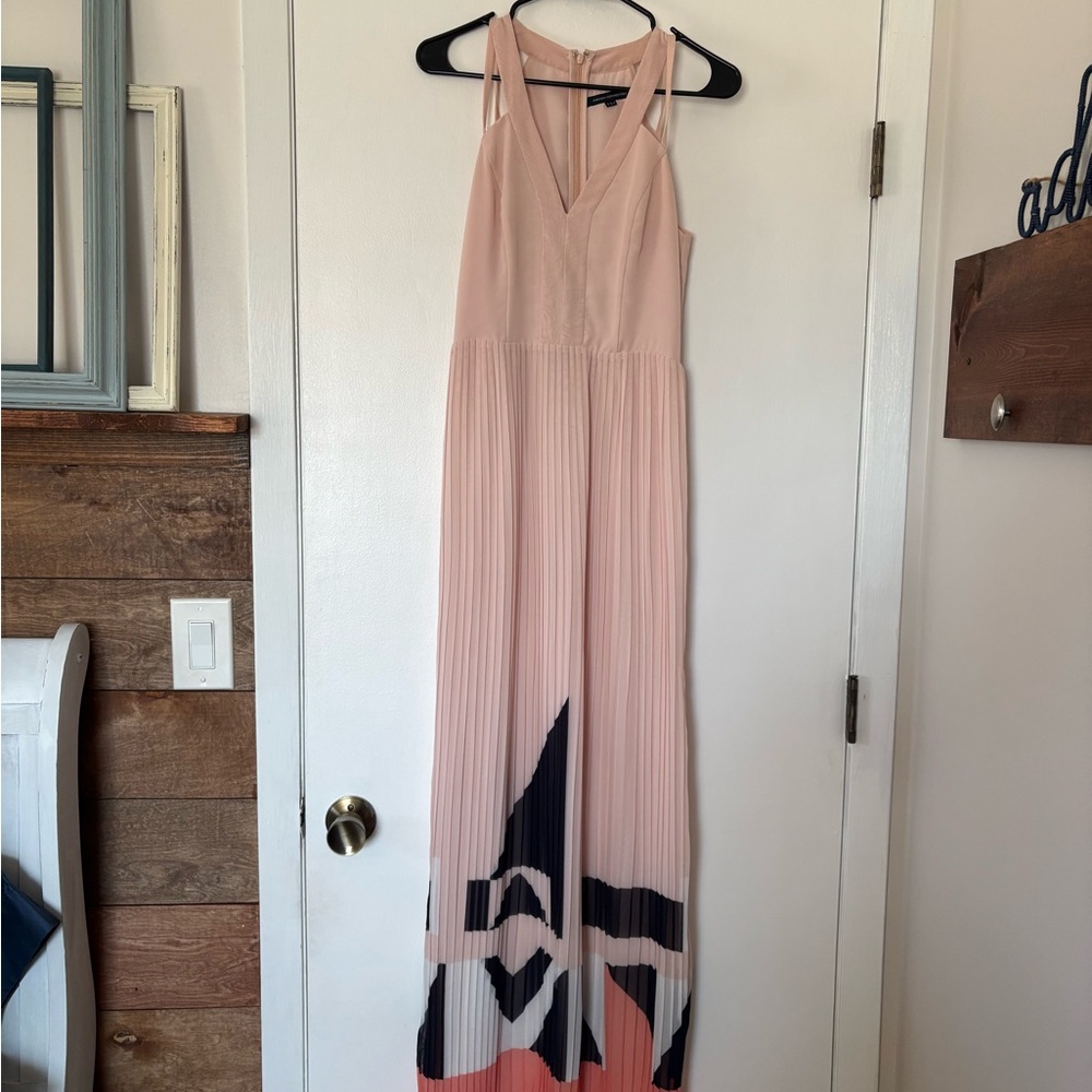 French Connection Blush and Black Maxi Dress
